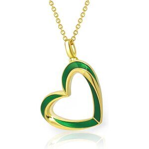 Women's Tender Tilted Heart Pendant Necklace Adjustable Cable Chain